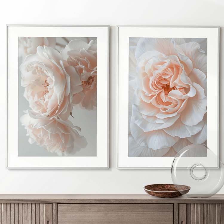 Elegant Blush Pink Peony Digital Art Set