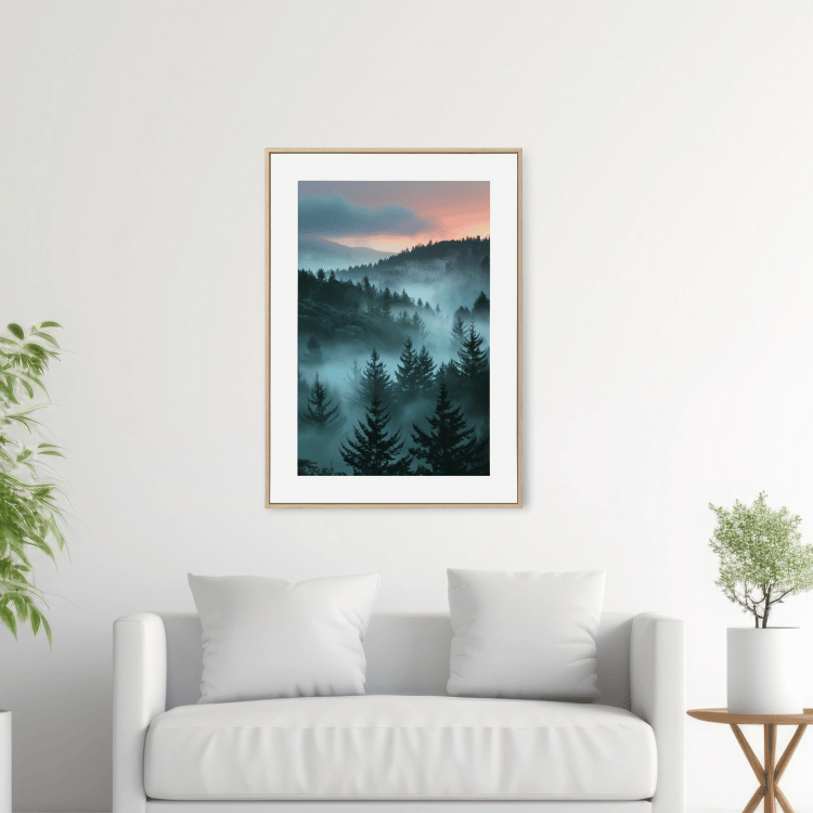 Misty Mountain Sunrise Digital Art Print