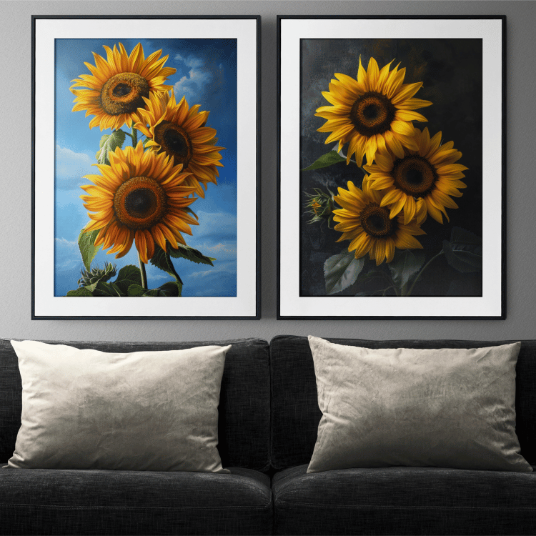 Radiant Sunflower Digital Art Set