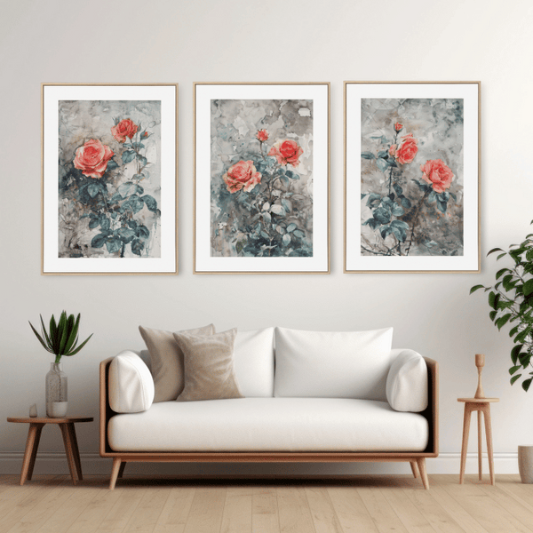 Vintage Rose Watercolor Digital Art Set