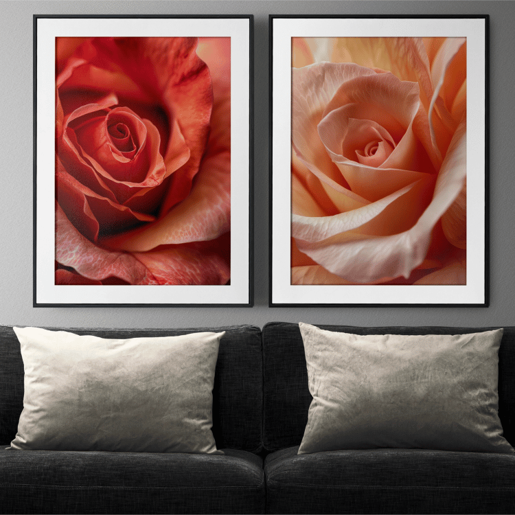 Elegant Rose Trio Digital Art Set