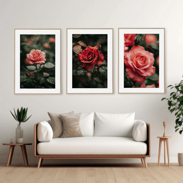 Blushing Rose Garden Digital Art Set