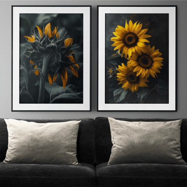 Moody Sunflower Digital Art Set