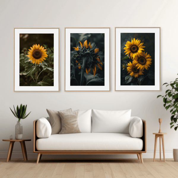 Moody Sunflower Digital Art Set