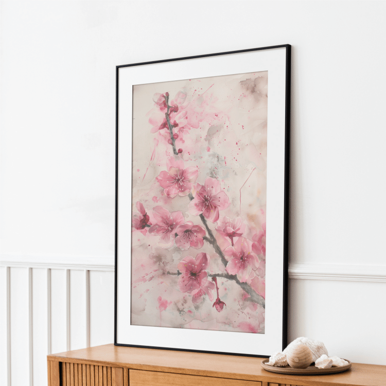 Cherry Blossom Watercolor Digital Art Set