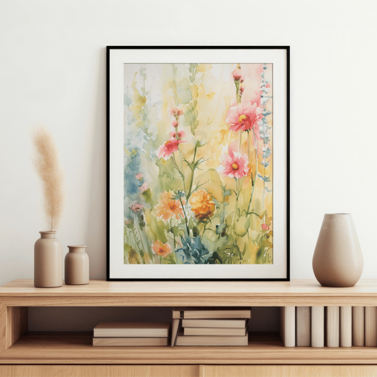 Spring Wildflowers Watercolor Digital Art Set