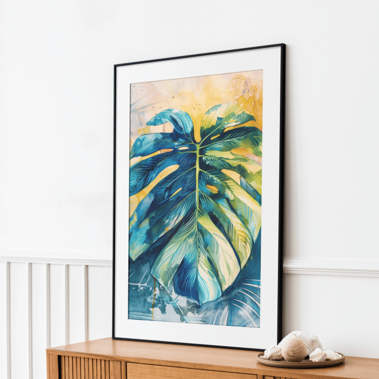 Abstract Tropical Monstera Leaf Digital Art Set