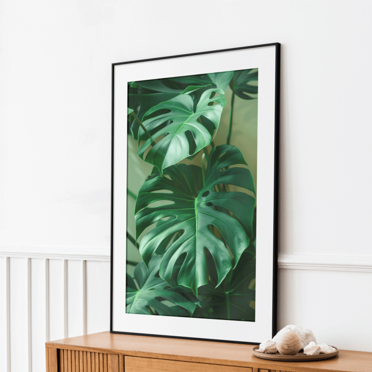 Lush Green Monstera Leaf Digital Art Set