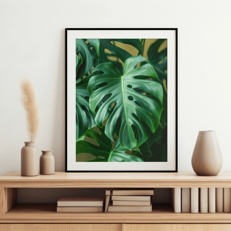 Lush Green Monstera Leaf Digital Art Set