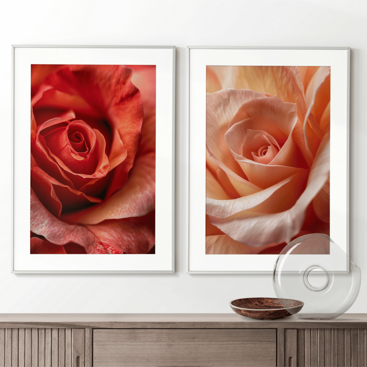 Elegant Rose Trio Digital Art Set