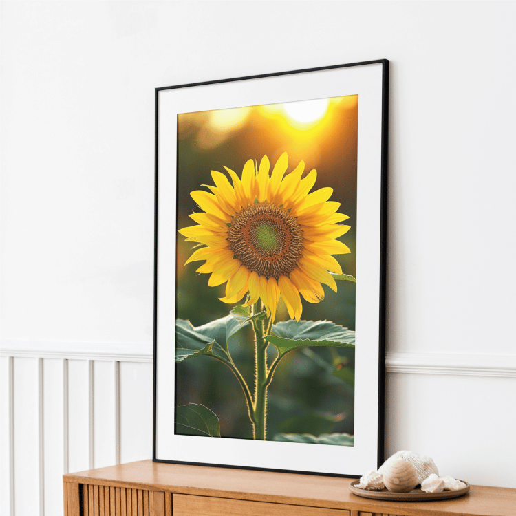 Golden Sunflower Trio Digital Art Set