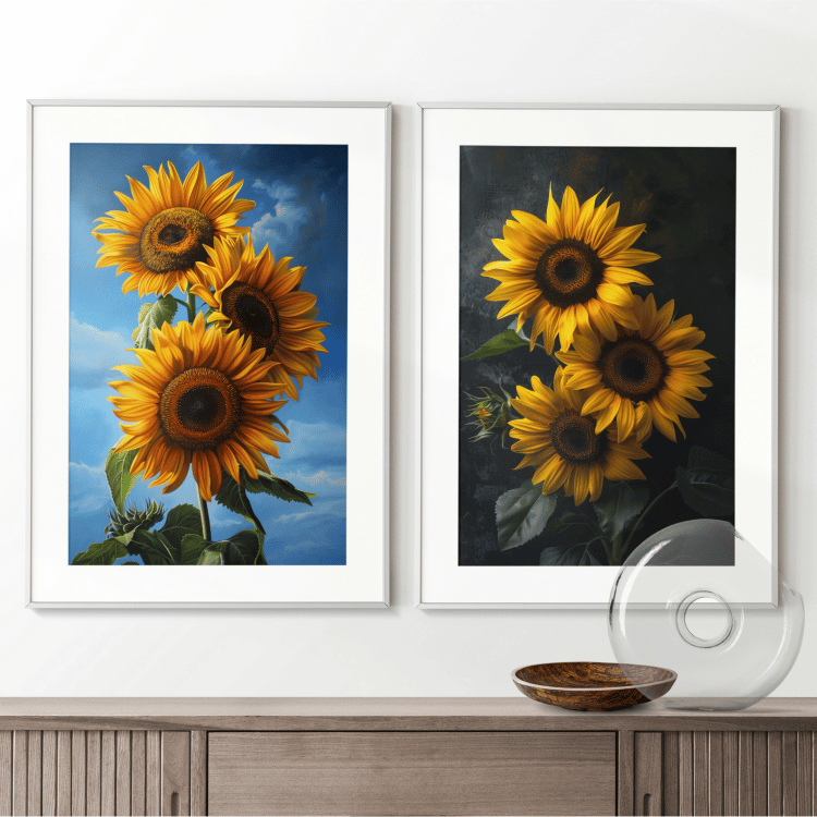 Radiant Sunflower Digital Art Set