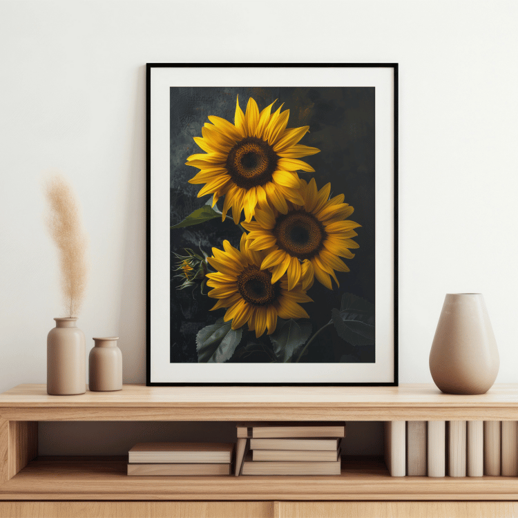 Moody Sunflower Digital Art Set