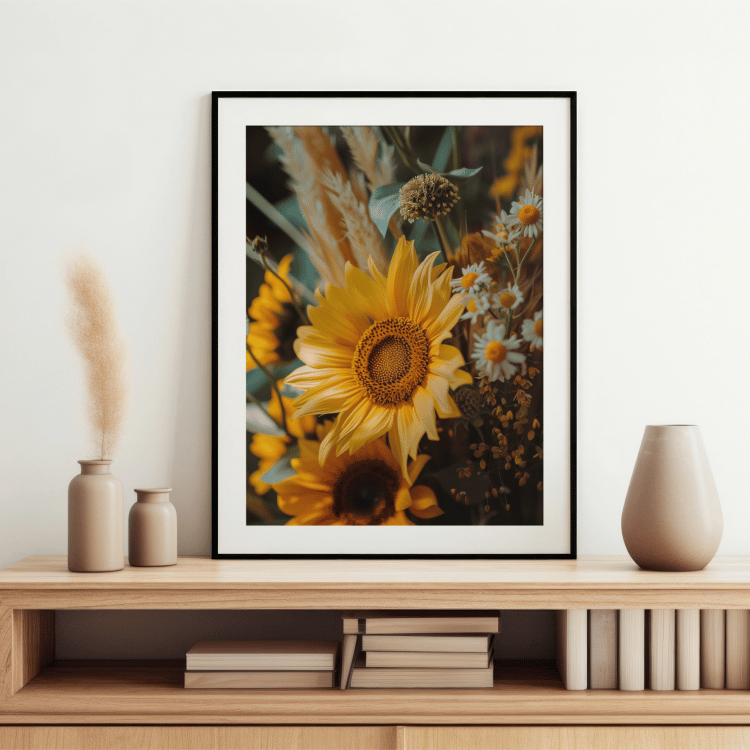 Rustic Sunflower Field Digital Art Set