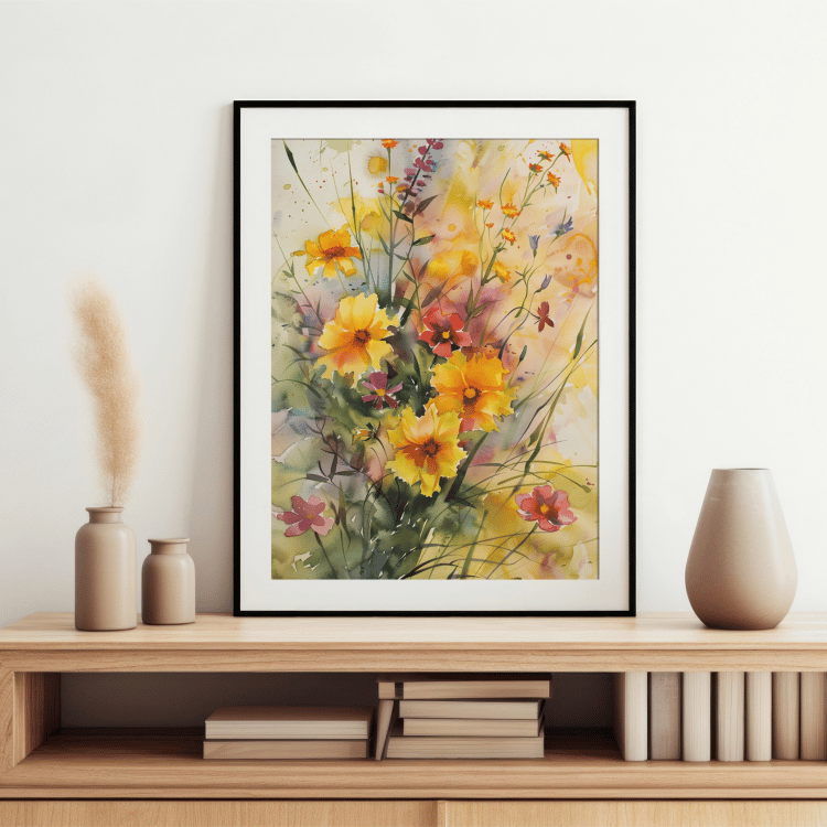 Spring Wildflowers Watercolor Digital Art Set