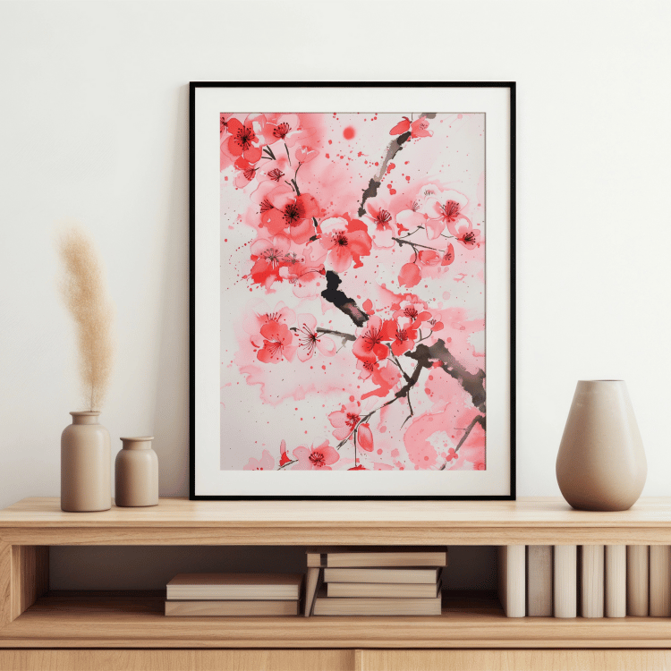 Cherry Blossom Watercolor Digital Art Set