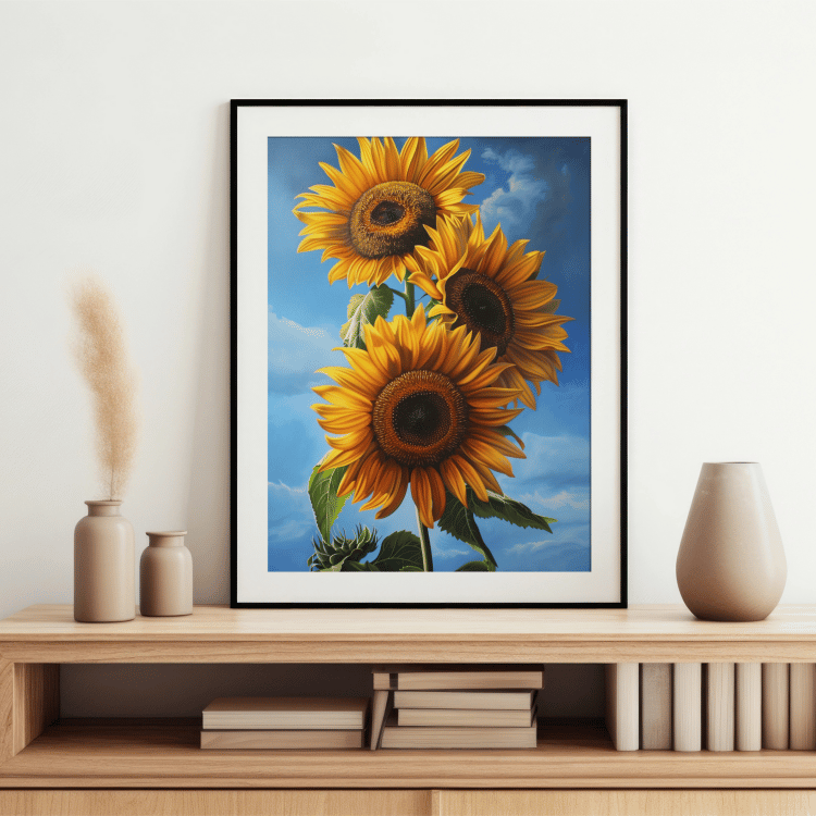 Radiant Sunflower Digital Art Set