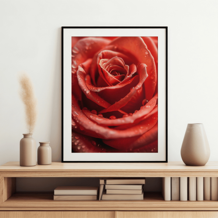 Romantic Red Rose Digital Art Set