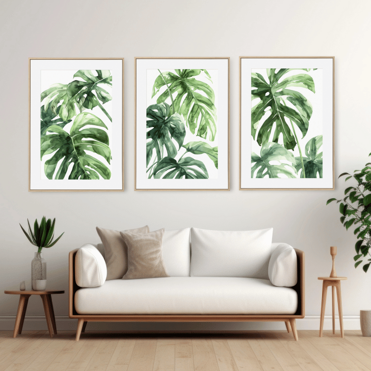 Tropical Monstera Leaf Digital Art Set