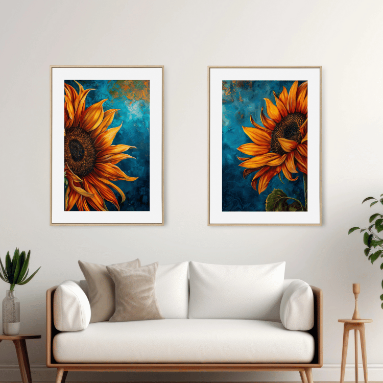 Vibrant Sunflower Digital Art Set