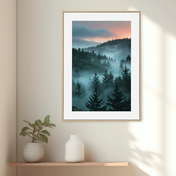 Misty Mountain Sunrise Digital Art Print