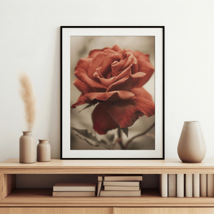 Antique Red Rose Digital Art Set