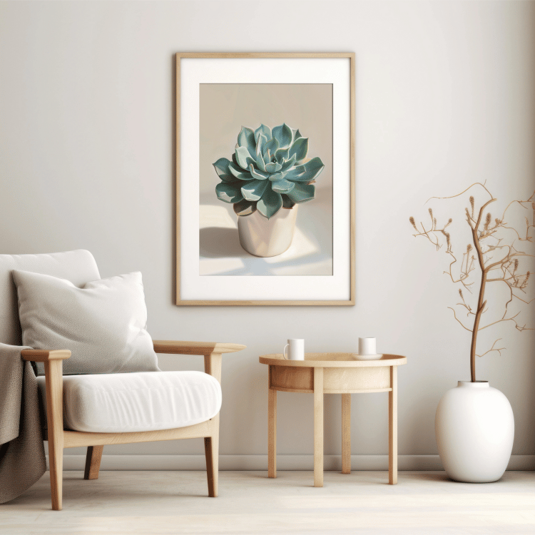 Charming Succulent Potted Plant Art Set