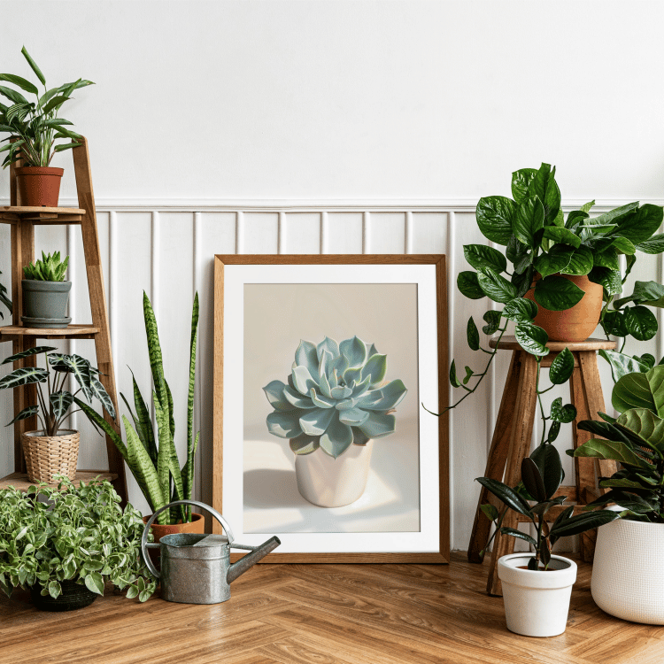 Charming Succulent Potted Plant Art Set