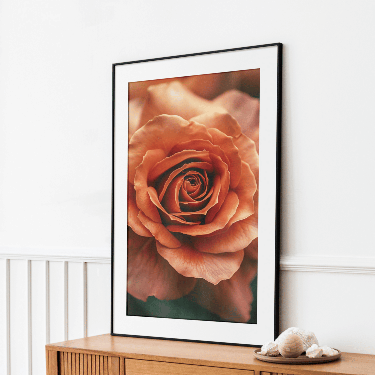 Rustic Orange Rose Digital Art Set