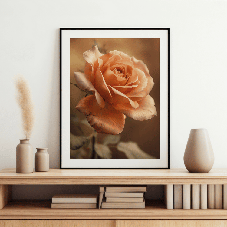 Rustic Orange Rose Digital Art Set