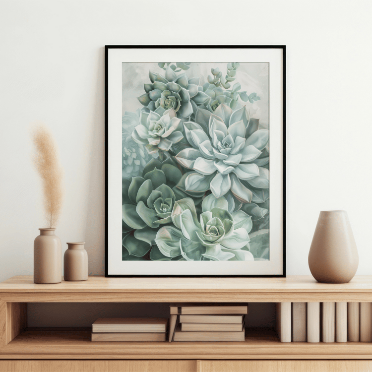 Serene Succulent Garden Digital Art Set