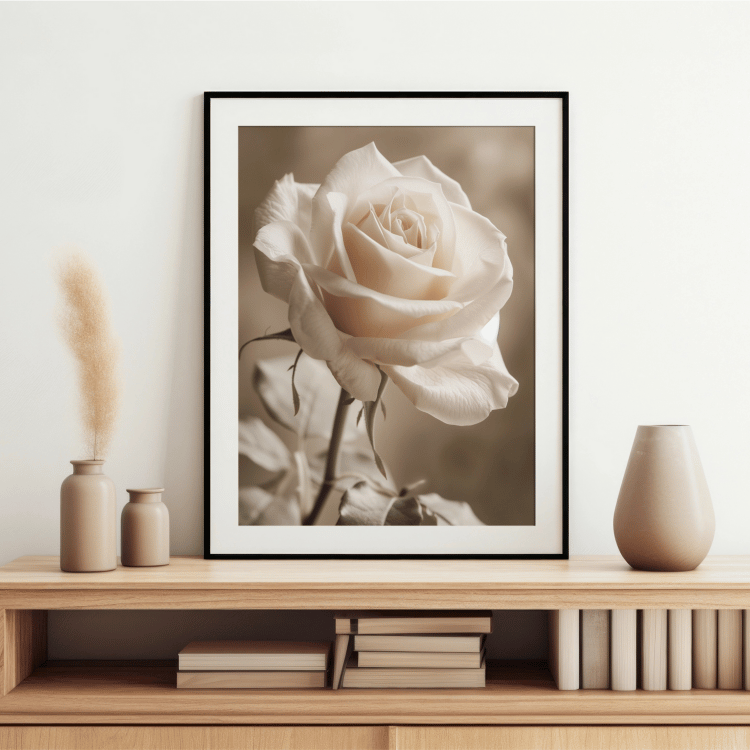 Vintage Sepia Rose Digital Art Set