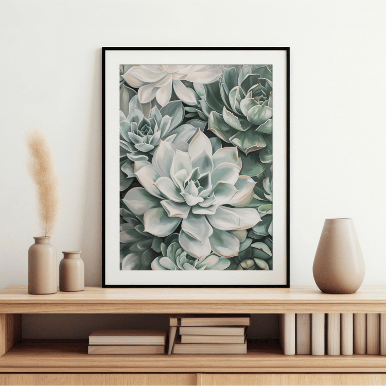 Serene Succulent Garden Digital Art Set