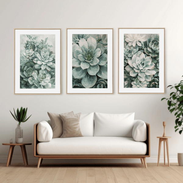 Serene Succulent Garden Digital Art Set