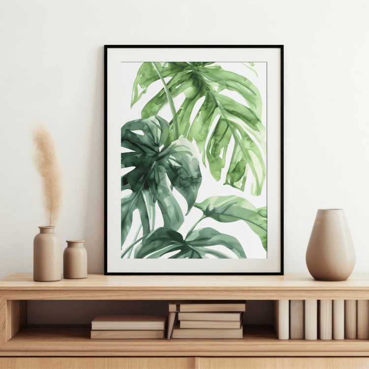 Tropical Monstera Leaf Digital Art Set