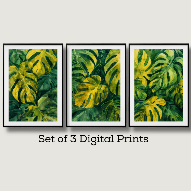 Tropical Monstera Jungle Digital Art Set