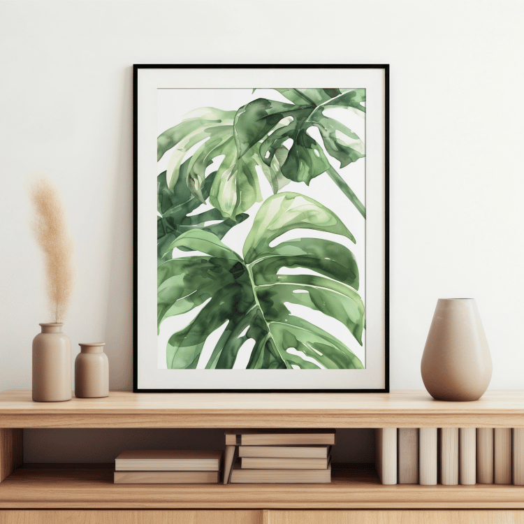 Tropical Monstera Leaf Digital Art Set