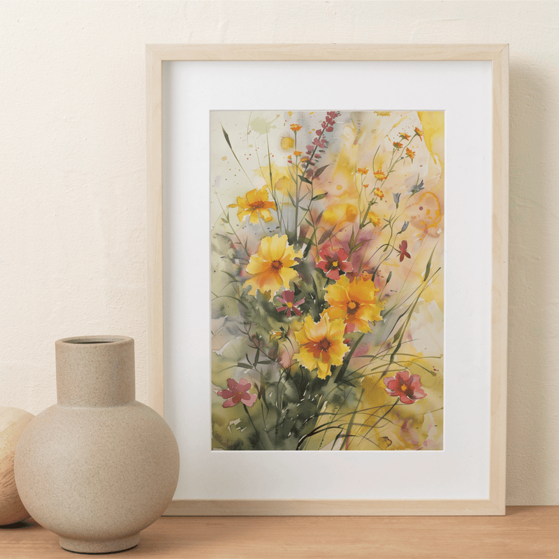 Spring Wildflowers Watercolor Digital Art Set